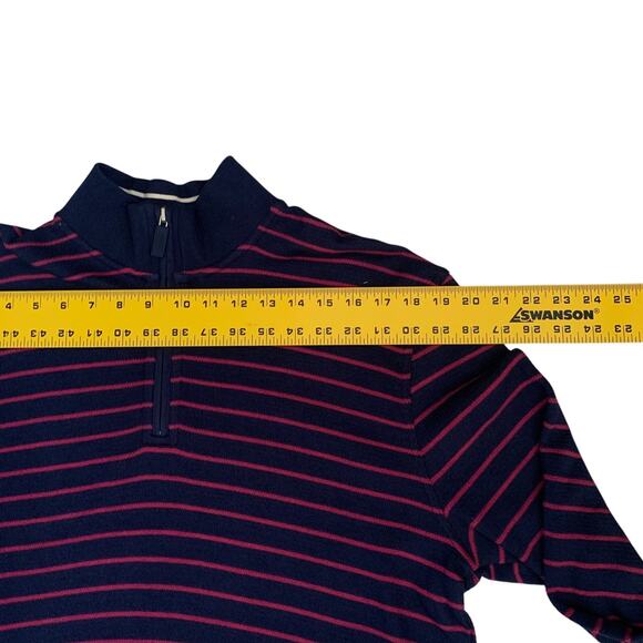 Jos. A. Bank 1905 Mens Sz L 1/4 Zip Comfort Stretch Tailored Fit Striped Sweater - Picture 4 of 14